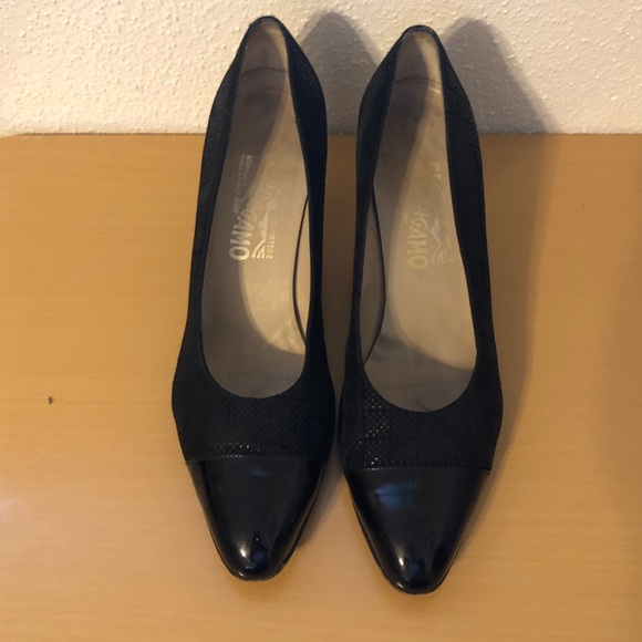 Salvatore Ferragamo Heels Pumps Black Leather 9 - Picture 3 of 7